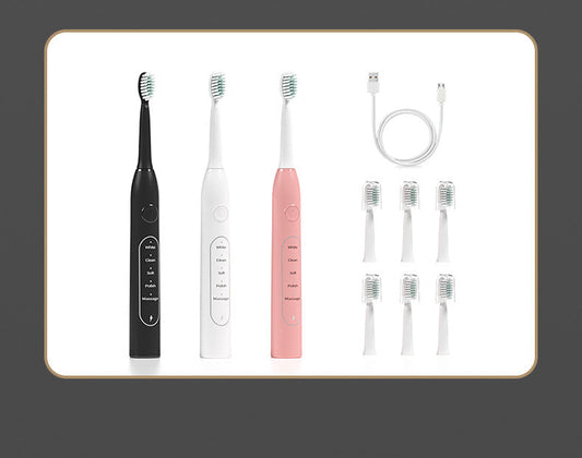 EcoAqua Pro sonic toothbrush three colors black white pink - private label OEM customization available