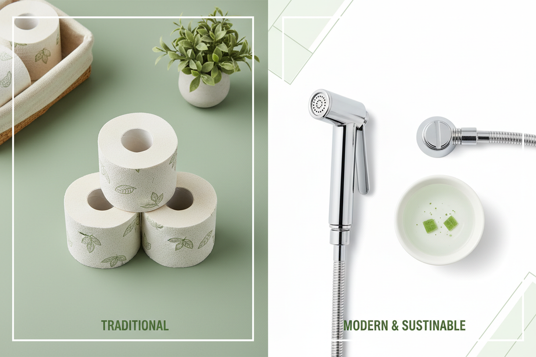 Bidet vs toilet paper hygiene comparison - EcoAqua Pro portable bidet eco-friendly