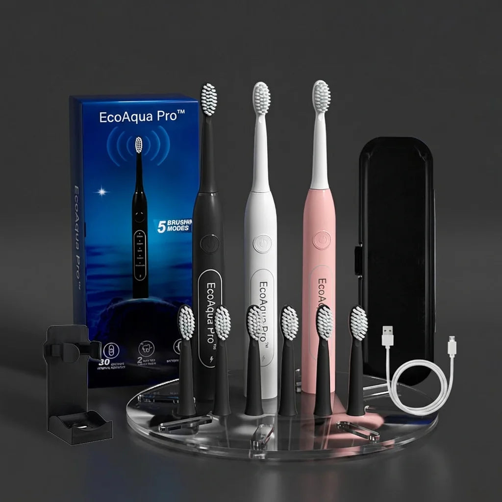 Electric Toothbrush Sonic USB-C IPX7 | EcoAqua Pro Micro-Sonic 5 Modes