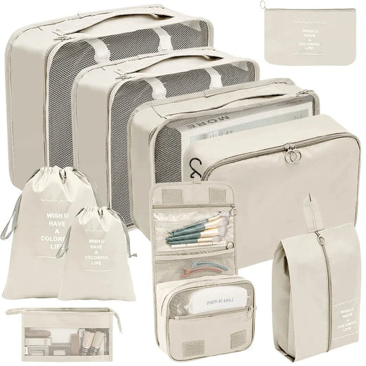 Travel Packing Cubes Set 7/8/9/10 Pcs | Luggage Organizer Bags